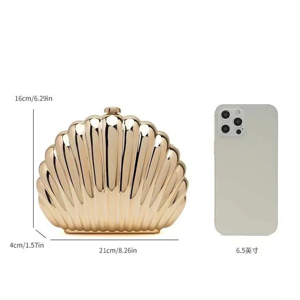 Metálico feito à mão festa de casamento pequenas bolsas designer ins mulheres prata ouro concha saco bonito acrílico noite saco embreagem