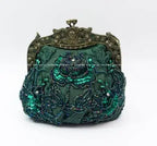 2025 novo vintage frisado saco de noite bordado diamante lantejoulas embreagem bolsa de mão saco de noiva