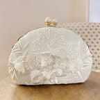 Shell clipe sacos de noite nova moda branco bordado renda embreagem férias crossbody saco corrente noiva festa casamento bolsa