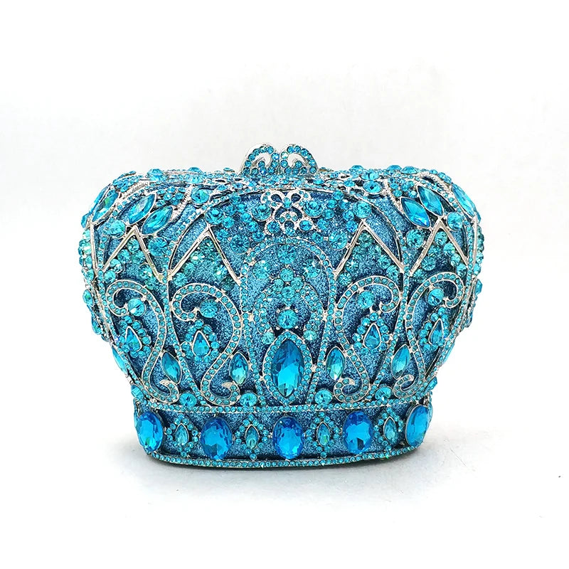Mulheres festa à noite bolsa diamantes luxo cristal garras elegantes senhoras bolsas festa de casamento nupcial coroa real bolsas saco