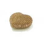 Ouro cristal saco de noite strass coração diamante casamento cristal luxo designer senhoras festa mini bolsa minaudiere bolsas