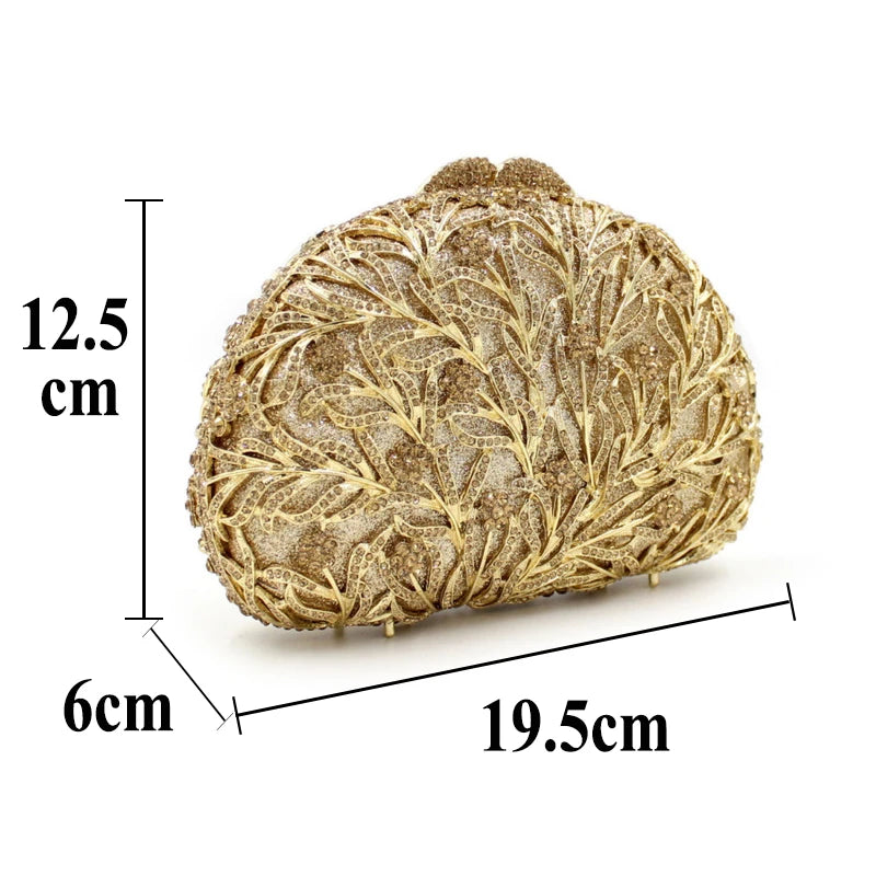 2025 venda quente dendritic cristal diamante-cravejado bolsa brilhante saco de noite dourado para mulher