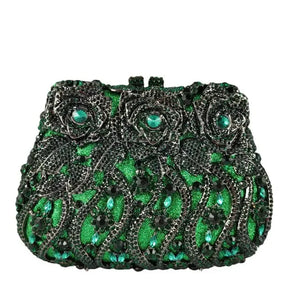 Boutique de fgg elegante feminino flor bolsas de noite cristal bolsa embreagem formal festa casamento nupcial strass bolsa embreagem