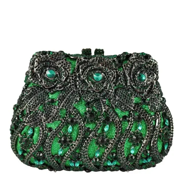 Boutique de fgg elegante feminino flor bolsas de noite cristal bolsa embreagem formal festa casamento nupcial strass bolsa embreagem