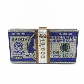 Bolsa Rhinestone Criativa, Embreagem de dinheiro, Pilha Sacos de Dinheiro, Bolsas de noite, Ombro Saco De Jantar De Casamento, Nova Moda, 10000 Dólares