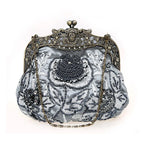 2025 novo vintage frisado saco de noite bordado diamante lantejoulas embreagem bolsa de mão saco de noiva