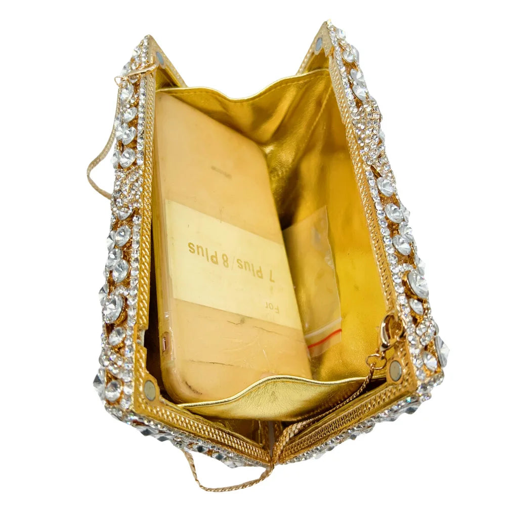 Bolsa de strass oca de metal cristal bolsa de noite artesanal bolsa de diamante bolsa feminina