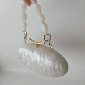 Pérola senhora marcas mulher festa bolsa de casamento acrílico saco crossbody ombro embreagem noite oval feminino concha bolsas femininas