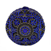 Boutique de fgg (em estoque) redondo circular oco para fora das mulheres cristal embreagem noite minaudiere saco casamento bolsa nupcial