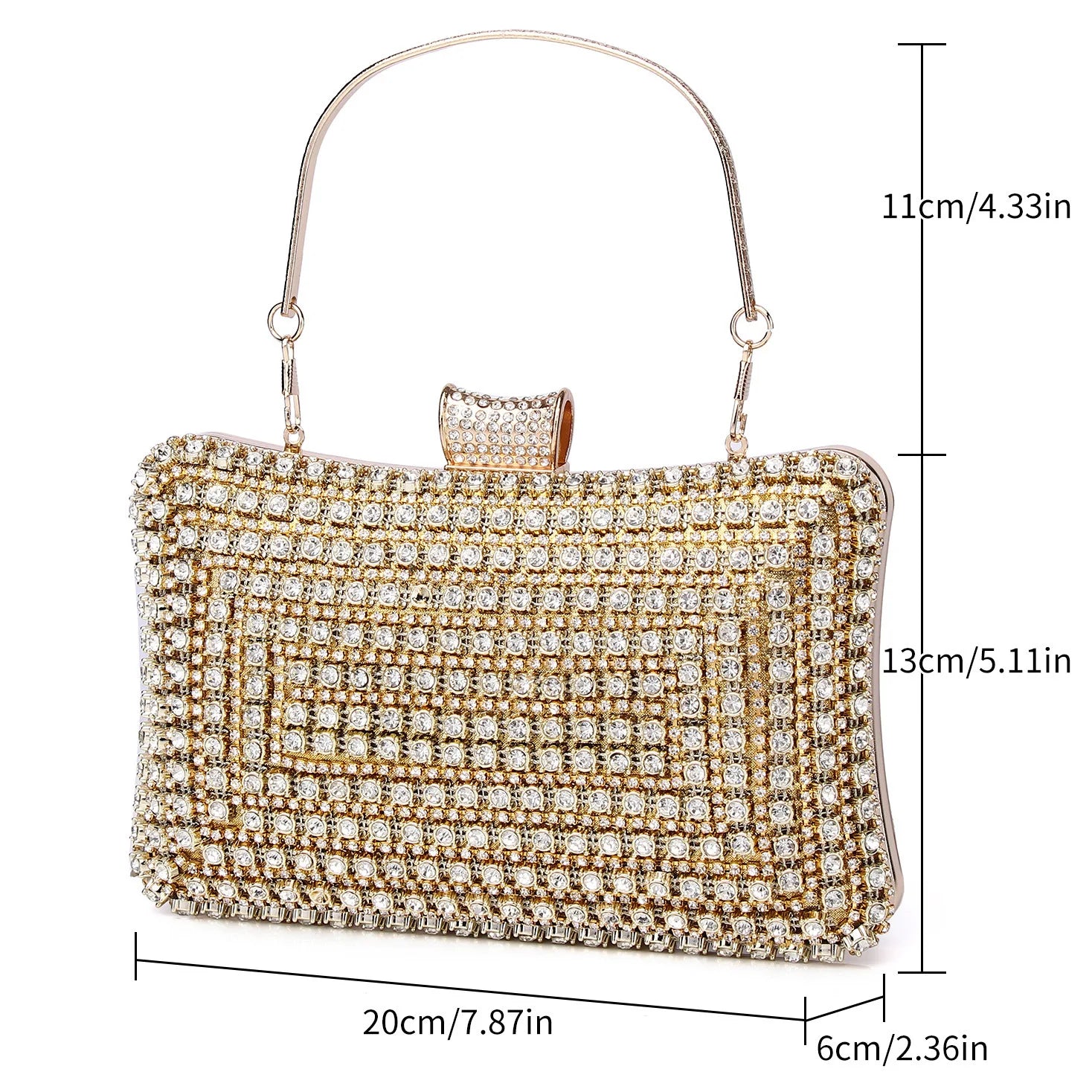 Bolsa Clutch Luxury Dress Prata/Gold