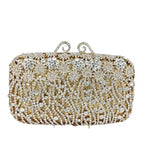 Boutique de fgg brilhante magenta strass bolsas de embreagem para mulheres elegantes, sacos de embreagem de noite formais, bolsa de embreagem de flor de noiva