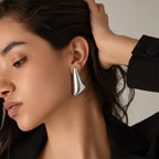 Ingemark-Brincos de metal liso vintage punk para mulheres, brincos perfurantes geométricos góticos, acessórios de jóias, presente da tendência, 2024