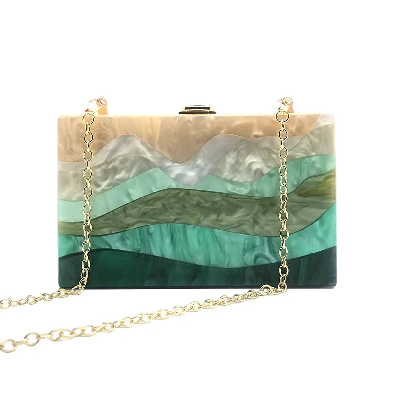 Acrílico saco de noite marca designer de luxo novas bolsas boho nupcial embreagem festa moda carteira elegante ombro crossbody