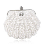 Bolsa pérola para mulheres, embreagem frisada de dois lados, sacos de noite elegantes, bolsa de casamento nupcial, bolsa luxuosa de strass, moda