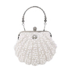 Bolsa pérola para mulheres, embreagem frisada de dois lados, sacos de noite elegantes, bolsa de casamento nupcial, bolsa luxuosa de strass, moda