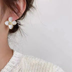 Hibisco caiu esmalte flor brincos para mulheres menina francês ins vintage 2024 moda coreano casamento romântico jóias presentes