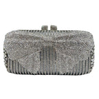 Bolsa de diamante em forma de arco de luxo de alta qualidade, festa de casamento de diamante, bolsa, bolsa de noite, embreagem de cristal
