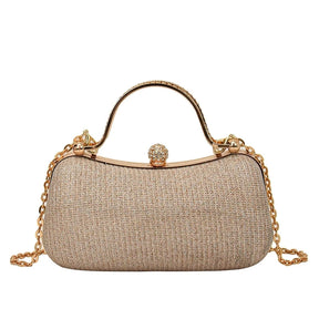 Mini bolsa de noite brilhante, bolsa com corrente de strass, bolsa de banquete com glitter de luxo, perfeita para festa, casamento, baile, jantar/banquete