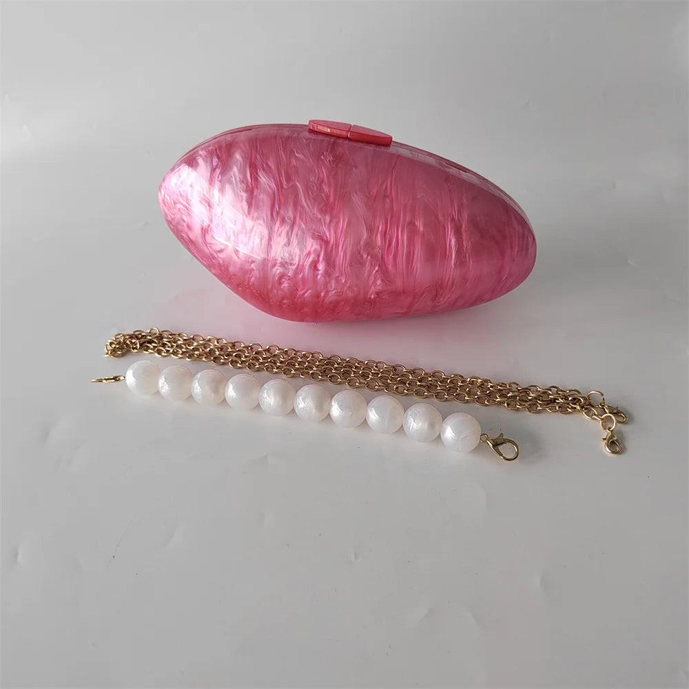 Embreagens de caixa de acrílico branco perolado feminino, mini carteira, forma irregular, festa noturna, viagem, bolsas Gilr, bolsa para mulheres