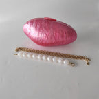 Embreagens de caixa de acrílico branco perolado feminino, mini carteira, forma irregular, festa noturna, viagem, bolsas Gilr, bolsa para mulheres