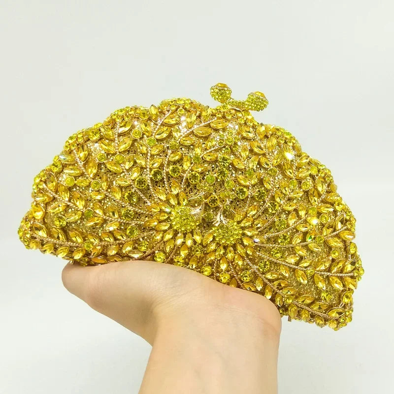 Boutique de fgg pavão verde mulheres bolsas de noite casamento cocktail cristal bolsa embreagem nupcial diamante minaudiere bolsas