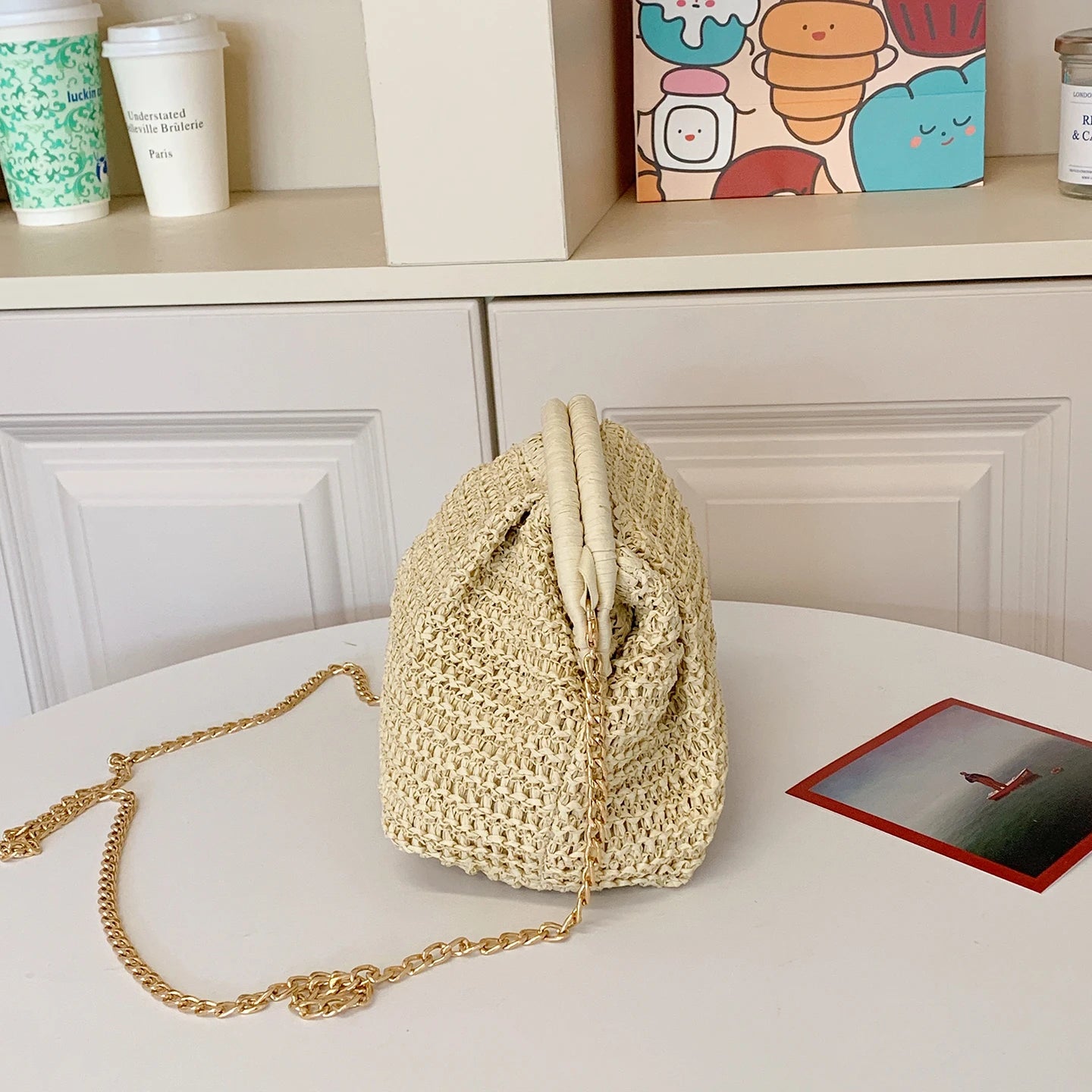 LEFTSIDE Weave Pequenas Bolsas de Ombro de Palha para Mulheres 2025 Novo Verão Bolsa Crossbody Femininas Tecer ​ Bolsas de praia de ráfia