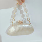 Pérola de mármore bege feminino designer festa à noite bonito feminino ovo bolsa azul atacado senhora acrílico escudo forma saco embreagem