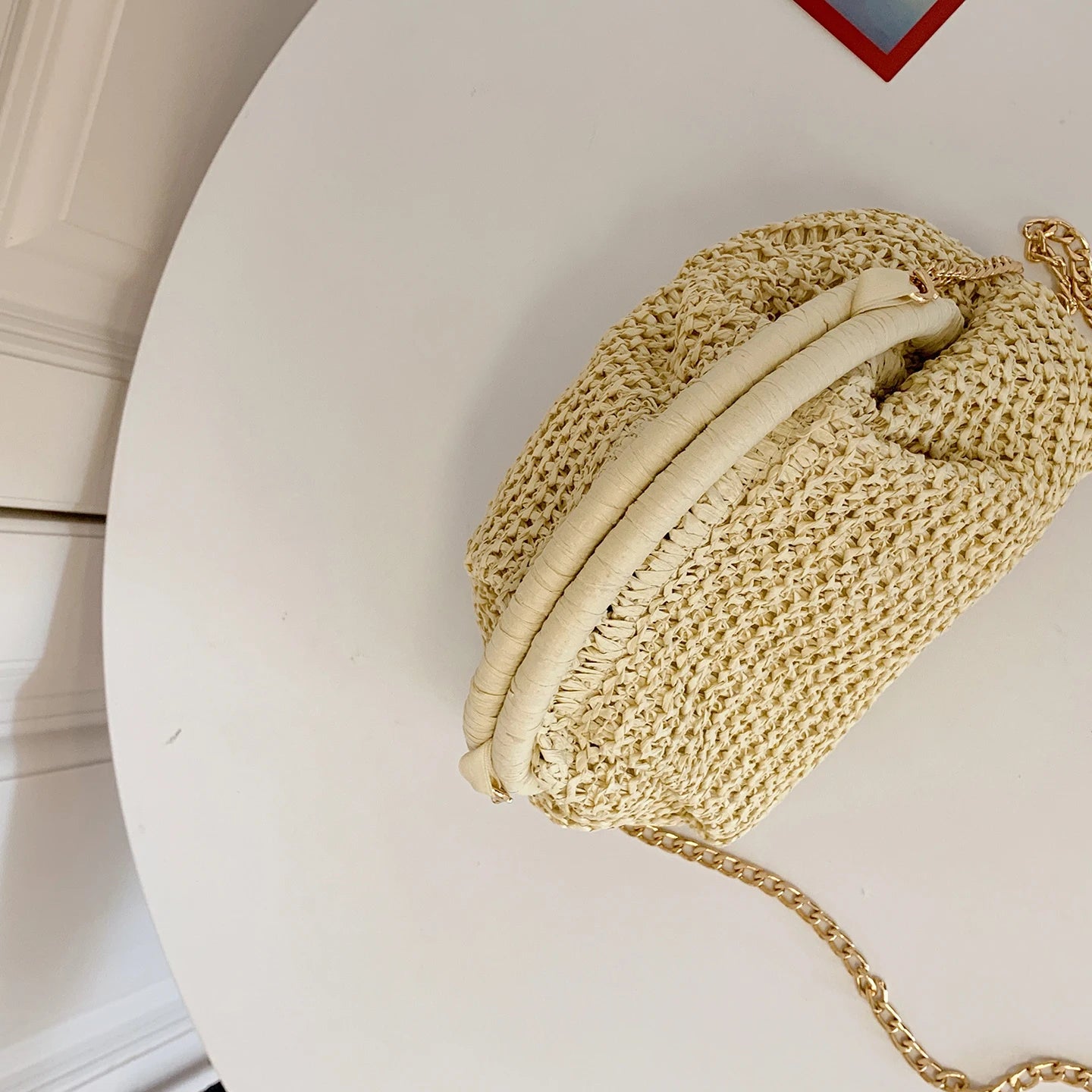 LEFTSIDE Weave Pequenas Bolsas de Ombro de Palha para Mulheres 2025 Novo Verão Bolsa Crossbody Femininas Tecer ​ Bolsas de praia de ráfia