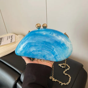 Bolsa de mão de noite acrílica em formato irregular, bolsa de mão luxuosa brilhante para mulheres, bolsa para vestido de festa de coquetel