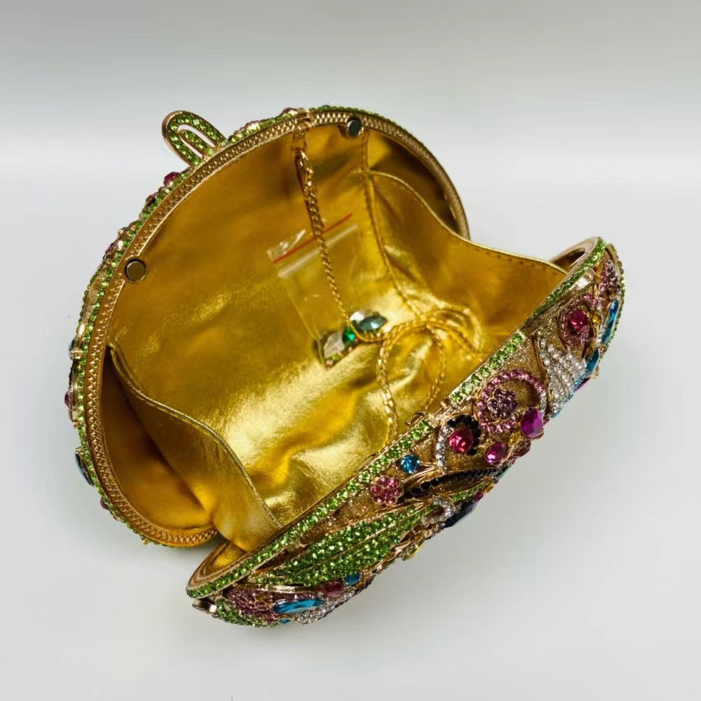 Clutch Metal Flor Cristais Radiant