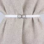 Mulheres elegantes pérola cinto de cintura fivela elástica pérola feminino meninas vestido cinto