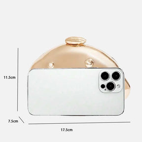 Estilo europeu e americano na moda forma irregular saco de embreagem luz luxo metálico caixa ferro saco casamento bolsa banquete