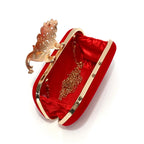 Retro preto saco de noite feminino elegante formal festa de casamento bolsas vintage veludo embreagem com pavão cristal vermelho bolsas