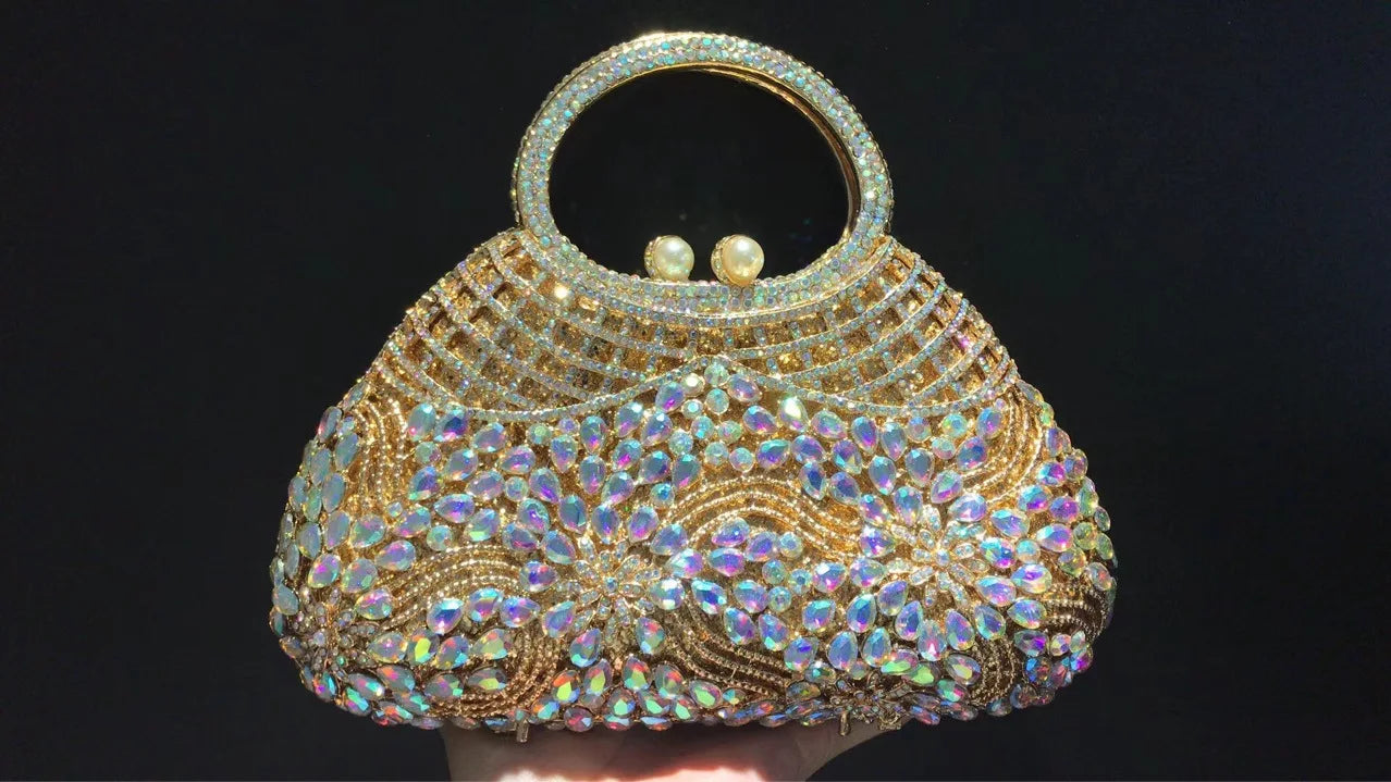 Bolsa de jantar de diamante grande capacidade ombro crossbody oco strass bolsa feminina banquete bolsa de embreagem