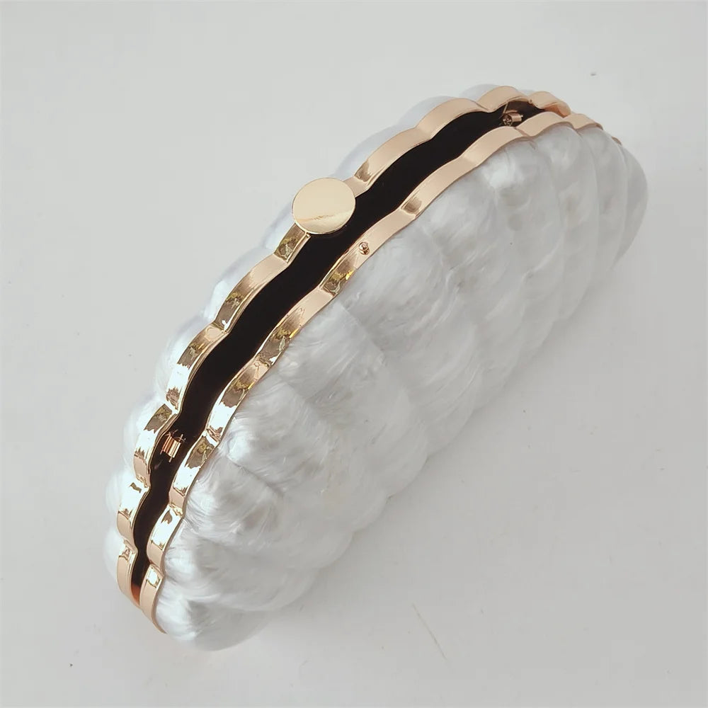 Mini carteira feminina concha ombro crossbody festa de casamento bolsa pérola acrílico sacos de noite designer lday bolsa de embreagem luxo