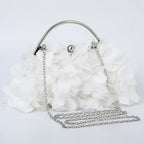 Flor noite bolsa de embreagem estilo doce floral casamento romântico nupcial bolsa alça metal banquete jantar vestido sacos com corrente
