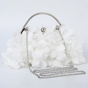 Flor noite bolsa de embreagem estilo doce floral casamento romântico nupcial bolsa alça metal banquete jantar vestido sacos com corrente