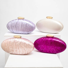 2025 nova pedra acrílica-texturizada oval bolsa feminina moda saco de noite festa de casamento embreagem bolsa de ombro único crossbody sacos