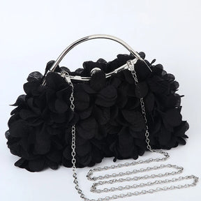 Flor noite bolsa de embreagem estilo doce floral casamento romântico nupcial bolsa alça metal banquete jantar vestido sacos com corrente