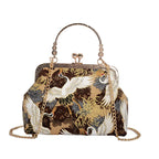Moda vintage franja saco pequeno escudo sacos corrente feminina ombro crossbody saco guindaste voando bolsas femininas bordados