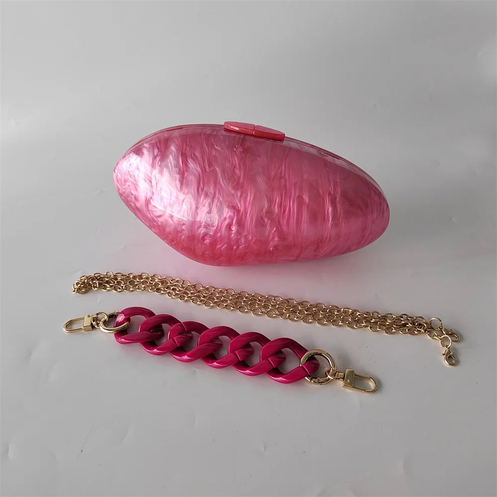 Embreagens de caixa de acrílico branco perolado feminino, mini carteira, forma irregular, festa noturna, viagem, bolsas Gilr, bolsa para mulheres