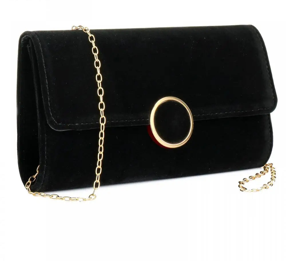 Bolsa de noite retrô de veludo para mulheres, pequena, sólida, dia, bolsas e bolsas, corrente de casamento, bolsa de ombro, jantar, carteira