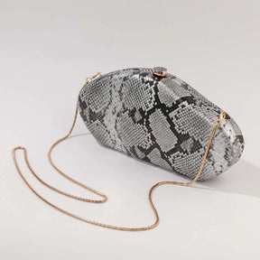 Festa à noite novo padrão de cobra embreagem moda bolsa forma especial crossbody saco couro do plutônio ombro carteiras feminino arco acrílico