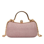 Mini bolsa de noite brilhante, bolsa com corrente de strass, bolsa de banquete com glitter de luxo, perfeita para festa, casamento, baile, jantar/banquete
