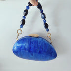 Azul brilhante pequeno glitter acrílico caixa saco de embreagem festa de casamento concha saco de noite bolsas e bolsas nupcial presente feminino bolsa