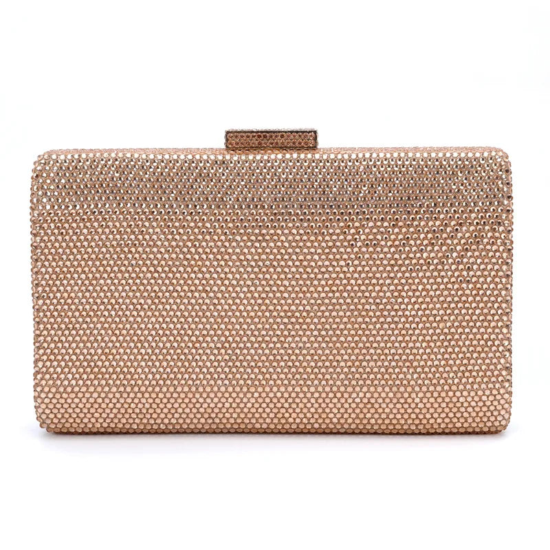 Bolsa de Noite Diamante, Clutch de Casamento, Bolsa de Mão Metálica para Mulheres, Bolsas com Strass, Minaudiere para Festa de Casamento