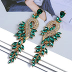 Moda folha nota colorido cristal longo pendurado jóias para meninas brincos feminino retro luz luxo requintado senhoras brincos