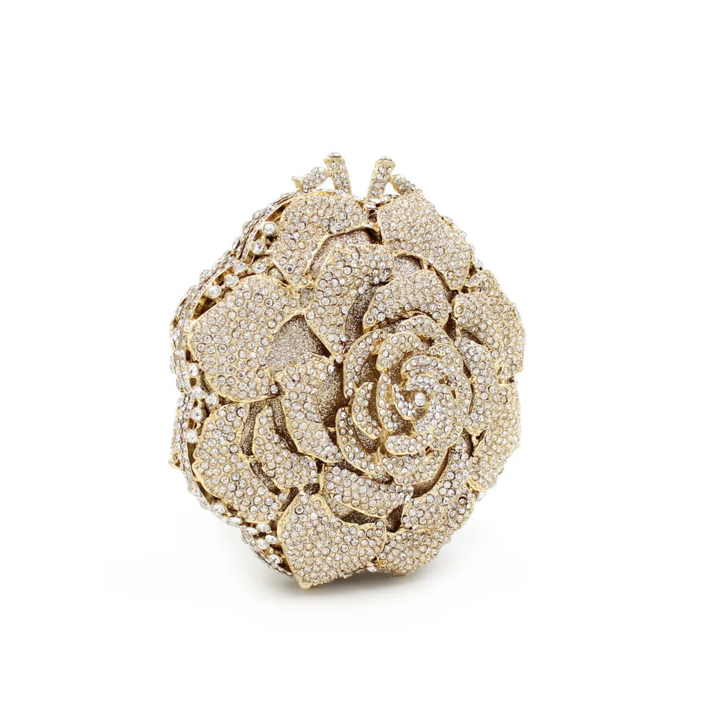 Clutch Metal Flor de Cristal