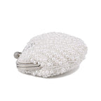 Bolsa pérola para mulheres, embreagem frisada de dois lados, sacos de noite elegantes, bolsa de casamento nupcial, bolsa luxuosa de strass, moda