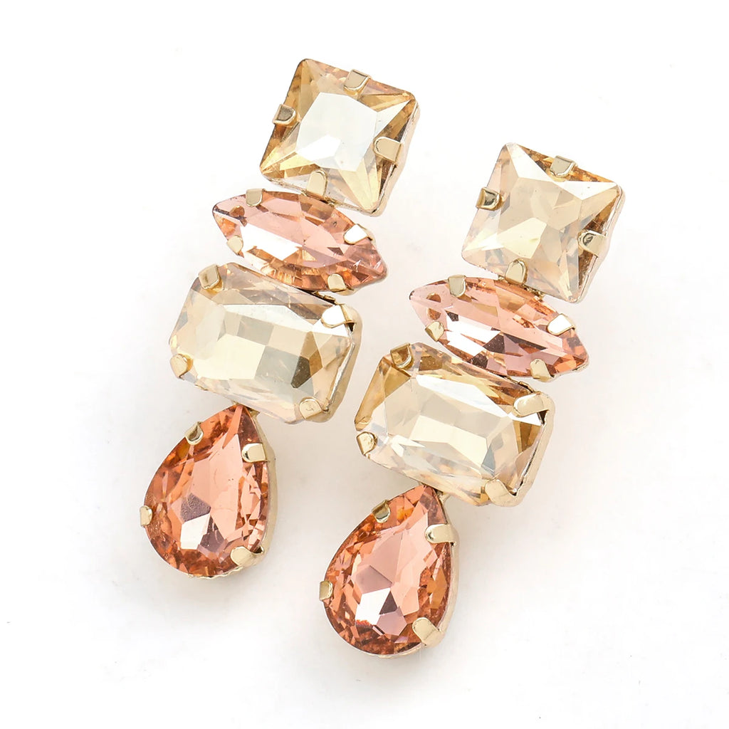 Moda personalidade menina strass gota de água balançar brincos feminino elegante temperamento jóias acessórios